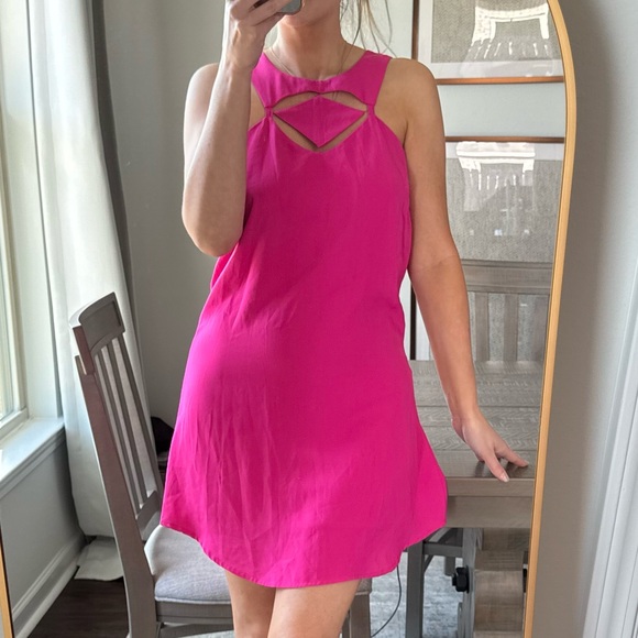 Gianni Bini Dresses & Skirts - Gianni Bini Barbie Hot Pink Fuchsia Cut Out Mini Dress